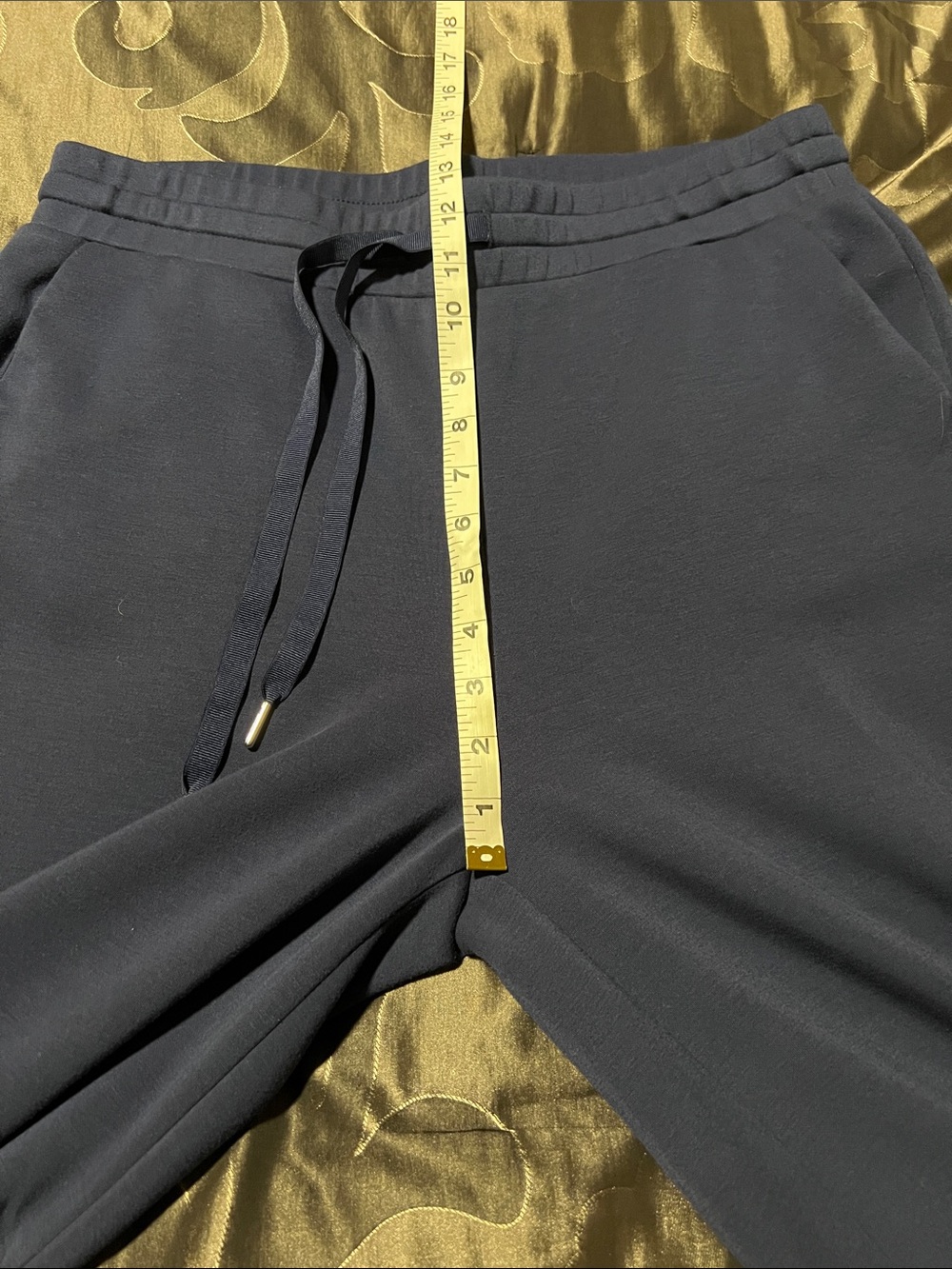Wonderly Navy Wide Straight Leg Casual Drawstring Lounge Pants Relaxed Women LG - Picture 5 of 12